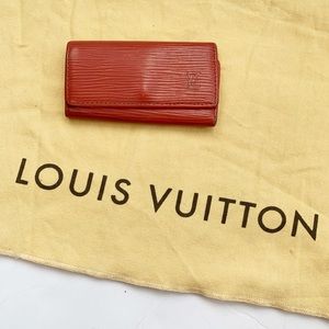 ❤️ Auth Louis Vuitton Red Epi Key Holder Wallet
